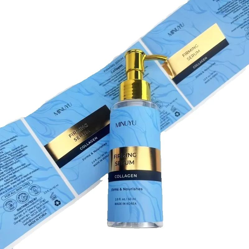 Luxury Gold Skincare - Custom Printed Biodegradable Stickers｜Gold Foil Waterproof