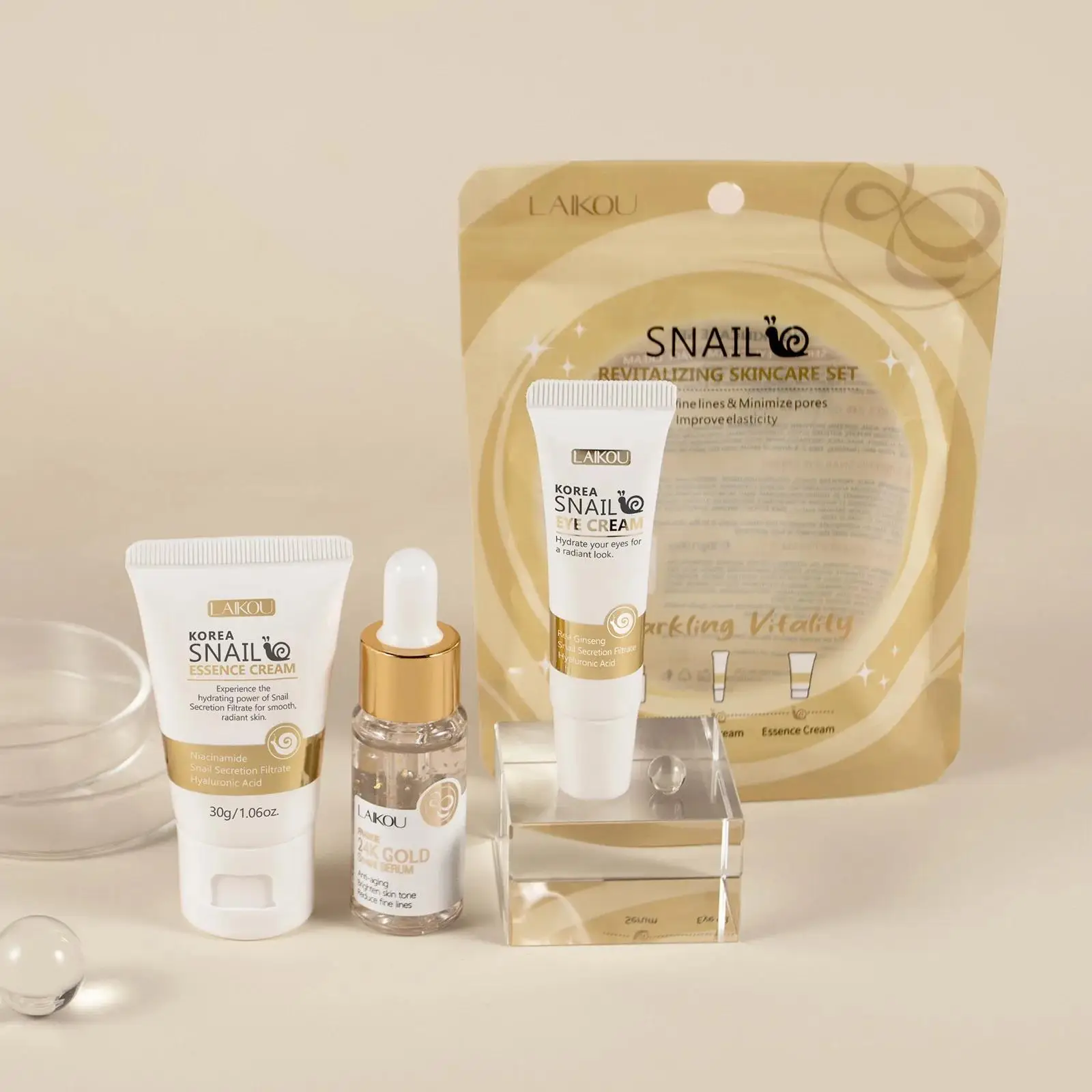 24K Gold Snail Repair Serum Ey - Luxury Gold Skincare review and price